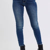 Judy Blue Full Size Mid-Rise Waist Skinny Jeans with Thermal Lining - Dark