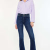 Kancan High Rise Double Waistband Flare Jeans - Dark