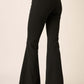 Mittoshop black crepe knit flare leg pants with elastic waist, stylish and comfortable, perfect for work or a night out.