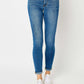 Cuffed Hem Low Waist Skinny Jeans by Judy Blue, Full Size - trendy slim fit denim with cuffed hem detail for a modern and flattering look