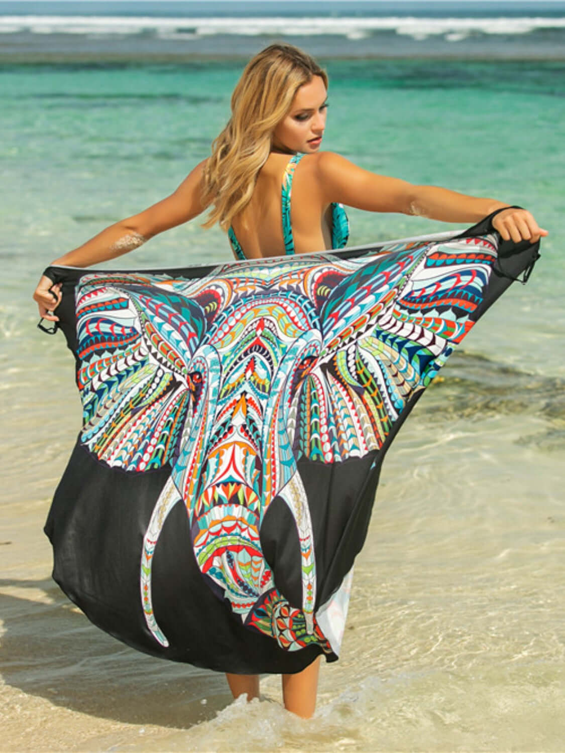 BELLA ROAD Printed Spaghetti Strap Cover Up at Bella Road