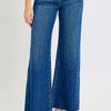 RISEN Tummy Control High Rise Wide Leg Jeans - Dark