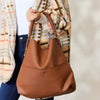 Vegan Leather Handbag with Pouch - TAN