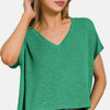 V-Neck Short Sleeve T-Shirt - Green