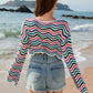 BELLA ROAD Striped Boat Neck Long Sleeve Cover Up at Bella Road