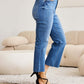 RFM Jeans Mini Mia Full Size Tummy Control High Waist Jeans in Petite, flattering fit, stretchy denim, slimming effect, high waist, and comfortable