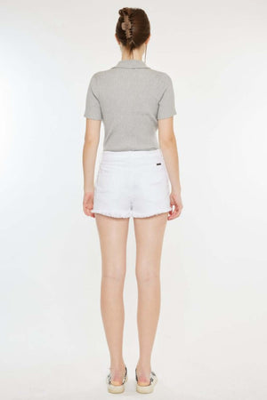 KANCAN Raw Hem Distressed Denim Shorts at Bella Road