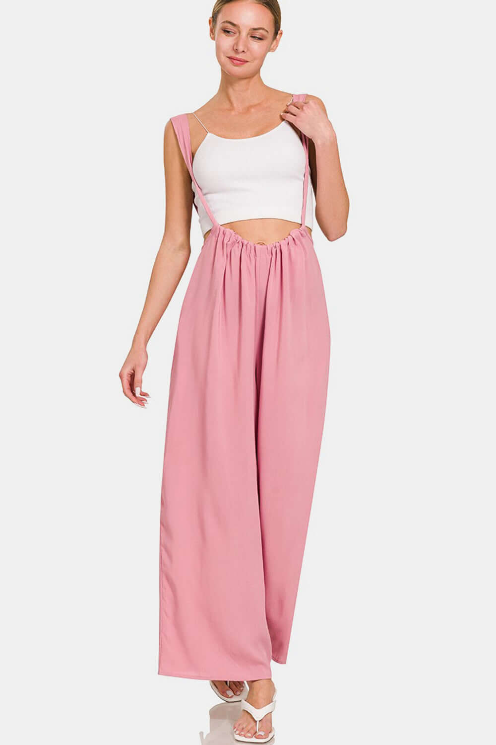 ZENANA Pocketed Wide Strap Wide Leg Overalls at Bella Road