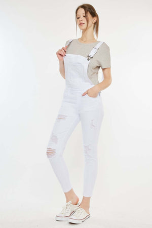 KANCAN Distressed Skinny Denim Overalls at Bella Road