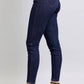 Stylish high-rise skinny jeans with heart-shaped back pockets, perfect for casual outings or a night out.