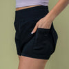 Full Size High Waisted Knit Shorts - Black