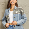 Washed Denim Camo Contrast Jacket - Light