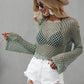 BELLA ROAD Openwork Flare Sleeve Cropped Cover Up at Bella Road