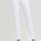 White high-rise crop straight jeans with tummy control elastic band for a flattering silhouette and modern style.