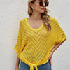 Openwork Batwing Sleeve Cover-Up - True Yellow