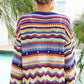 BELLA ROAD Multicolored Stripe Round Neck Cover-Up at Bella Road