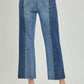 Mid-Rise Waist Two-Tones Risen Jeans for Women, Full Size, Back View Showing Stylish Pockets and Fashionable Two-Tone Design