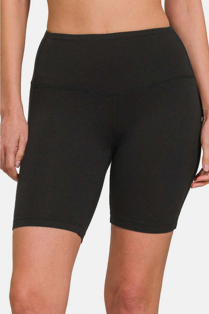 ZENANA High Waist Active Shorts at Bella Road