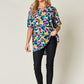 DOUBLE TAKE Full Size Printed V-Neck Short Sleeve Blouse at Bella Road