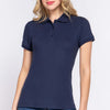 Classic Short Sleeve Polo Top | Full Size - NAVY