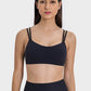 Millennia Scoop Neck Double Strap Active Cami in black, featuring a scoop neck and double straps for active wear.