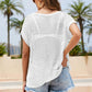 DOUBLE TAKE Openwork Round Neck Short Sleeve Knit Cover Up at Bella Road