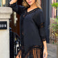 BELLA ROAD Backless Fringe Scoop Neck Cover Up at Bella Road