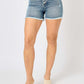 Button Fly Raw Hem Denim Shorts by Judy Blue Jeans - Trendy and stylish with high-quality denim, perfect for casual outfits and summer days