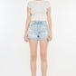 KANCAN High Rise Repaired Mom Denim Shorts at Bella Road