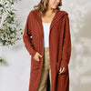 Hooded Sweater Cardigan - Rust