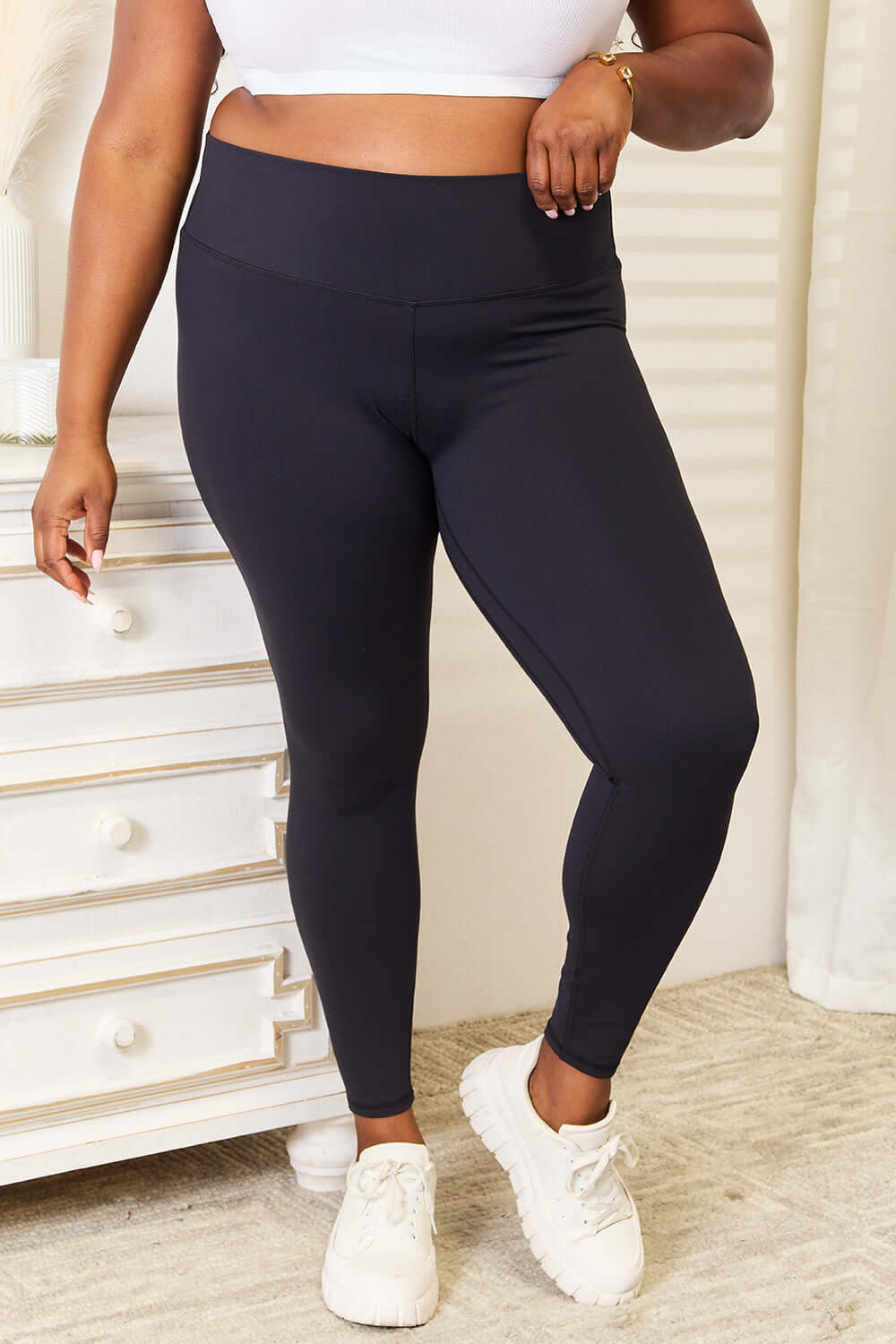 DOUBLE TAKE Wide Waistband Sports Leggings at Bella Road