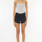 KANCAN High Rise Raw Hem Denim Shorts at Bella Road