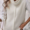 Bella Road Central Seam Turtleneck Sleeveless Sweater Vest - White