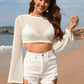 BELLA ROAD Openwork Long Sleeve Cover-Up at Bella Road