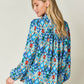 DOUBLE TAKE Full Size Printed Balloon Sleeve Blouse at Bella Road