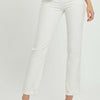 RISEN Mid-Rise Tummy Control Straight Jeans | Full Size - White