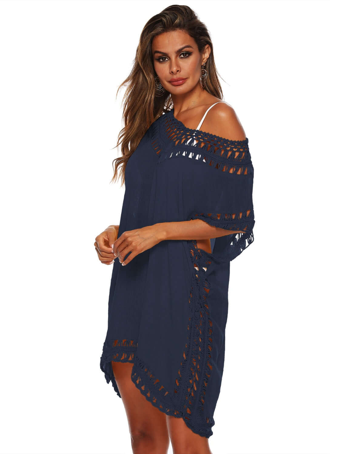 BELLA ROAD Cutout V-Neck Short Sleeve Cover-Up at Bella Road