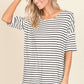 BOMBOM Striped Round Neck T-Shirt at Bella Road