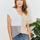 DOUBLE TAKE Color Block V-Neck Knit Top at Bella Road