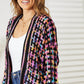 DOUBLE TAKE Full Size Multicolored Open Front Fringe Hem Cardigan at Bella Road