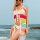 Fringe Color Block Sleeveless Cover Up