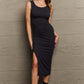 SEW IN LOVE Full Size For The Night Fitted Sleeveless Midi Dress in Black at Bella Road