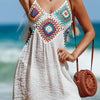 Cutout V-Neck Cover-Up Dress - White