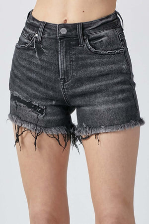 Raw Hem Denim Shorts with Pockets by Risen Jeans – Perfect for Casual Summer Outfits