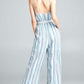 COTTON BLEU Tie Front Striped Sleeveless Jumpsuit at Bella Road