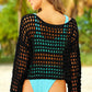 BELLA ROAD Openwork Boat Neck Long Sleeve Cover-Up at Bella Road