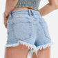 BAYEAS Mid Rise Distressed Denim Shorts at Bella Road