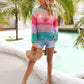 BELLA ROAD Color Block Openwork Boat Neck Cover Up at Bella Road