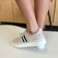 Striped Round Neck Sneakers