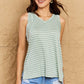 DOUBLJU Full Size Striped Sleeveless V-Neck Top at Bella Road